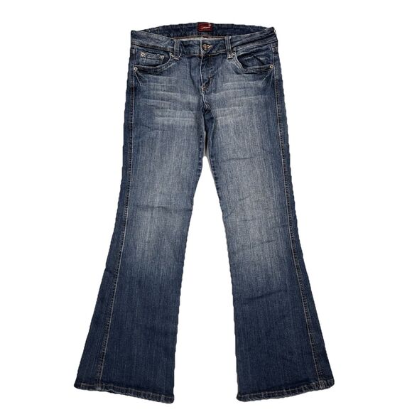 Underground Soul Jeans Juniors 11 Flare Low Rise Blue Denim Measures 31 x 30.5 - Picture 1 of 8